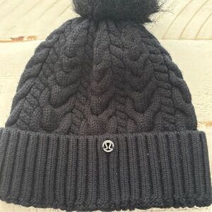 lululemon athletica Black Knit Pom-Pom Hat